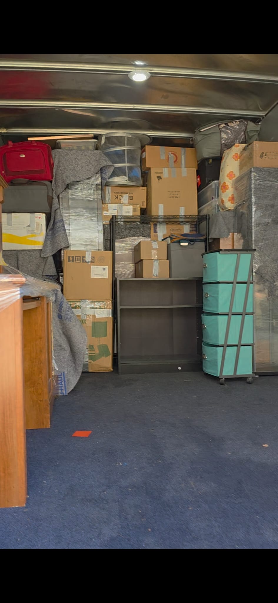Expertly packed moving truck